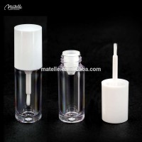 chunky 3ml white lid transparent lip glaze round bottle wholesale in bulk produce directly unique free lip gloss tube with brush