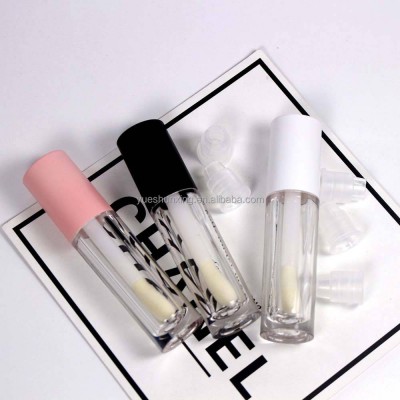 5ml round thickened lip gloss tube matte lid large size  lip gloss tube with big brush empty lipgloss tube