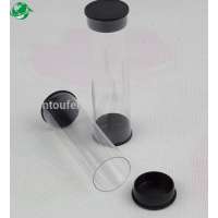 china supplier pvc super clear plastic tube packaging with black lid for cosmetic brush