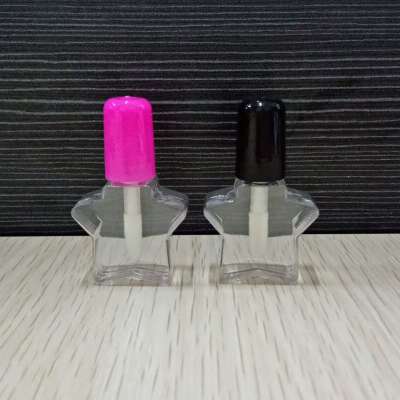 6ML empty pink cap clear Special Shape Mini plastic Pentagram Lip Gloss Tube for kids