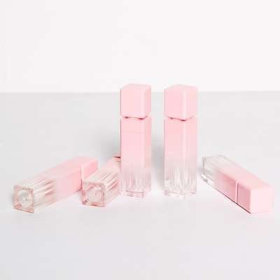 8 to 10ml pink frosted gradient empty lip gloss packaging  tube