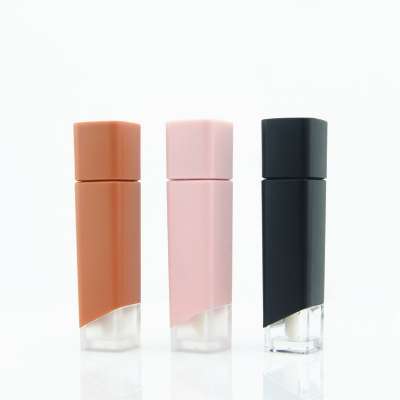 5ml plastic lip gloss tube with wand square makeup packaging