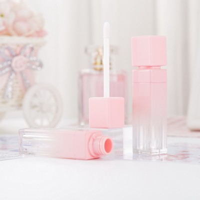 8ml empty gradient pink lip gloss private label packaging