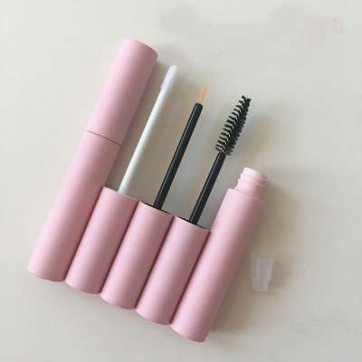 10ML empty round pink mascara eyeliner lip gloss tubes with brush