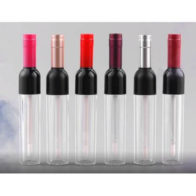 5ml red wine shape bottle luxury hot sale lip gloss tube cosmetic packaging