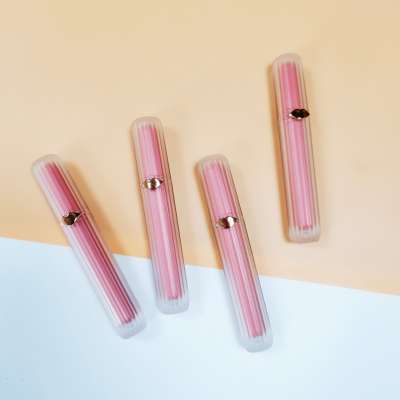 3.5ml 2020 wholesale translucent slim Golden Slender lips cosmetic tubes pink