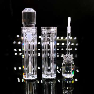 6ml Custom your own brand sceptre shape PETG full transparent empty lip gloss tube